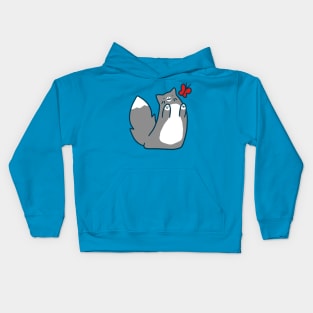 Gray Tuxedo Cat and Butterfly Kids Hoodie